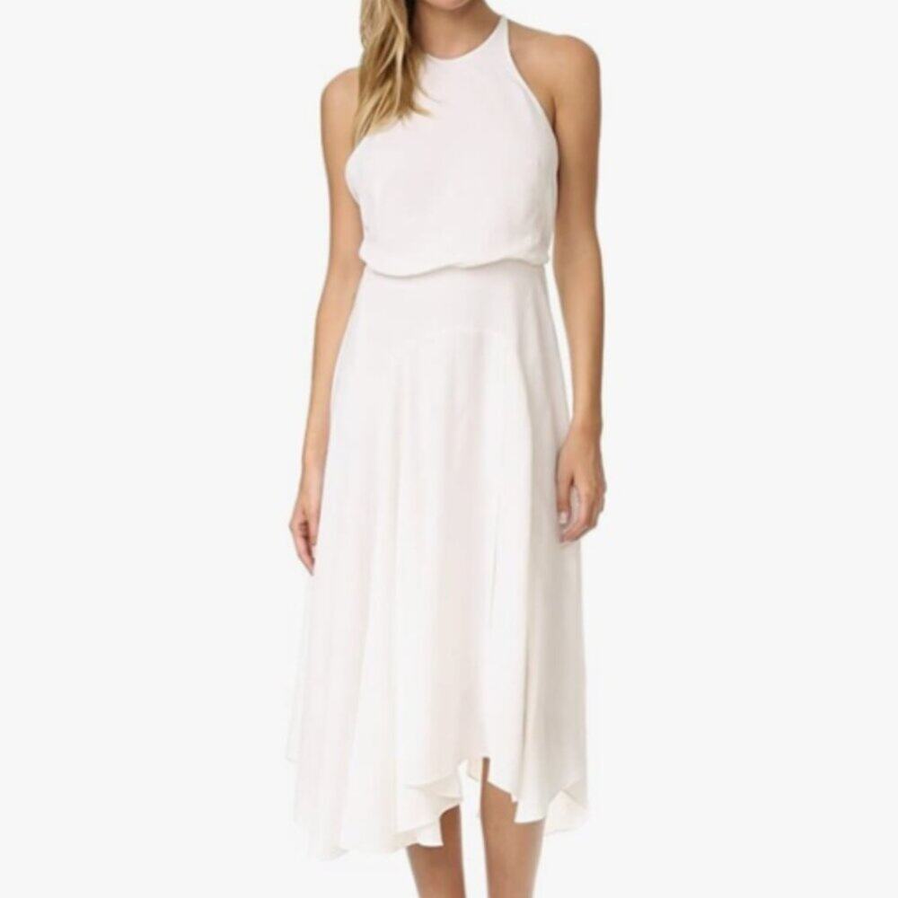 Halston Heritage Size 4 Chalk White Dress Glam Party Formal Luxe Black Tie Event